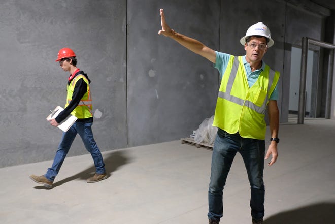 John Murphy Project Manager for Glanbia Foods in St. Johns, shows one of the large corridors built in new cheese factory Thursday, Sept. 5, 2019.