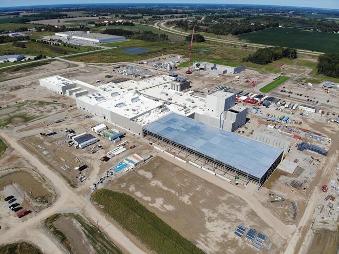 Photo of the Glanbia Foods cheese plant under construction in St. Johns Saturday, Sept. 14, 2019.
