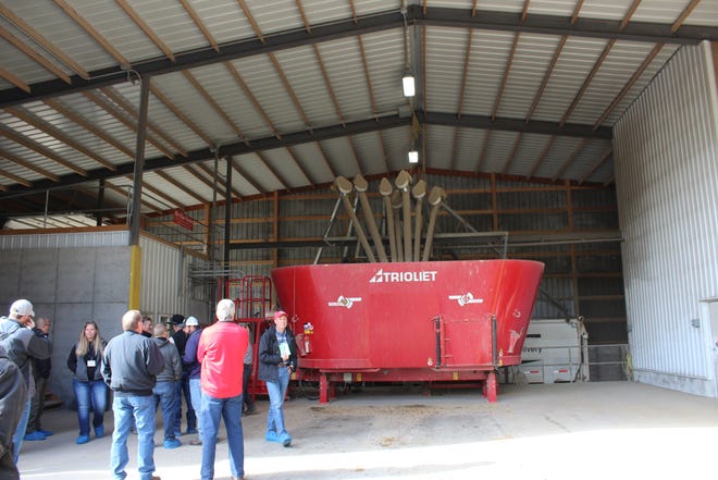 Participants on a PDPW tour to VIr-Clar Farms on Oct. 24 tour the Feed Center.