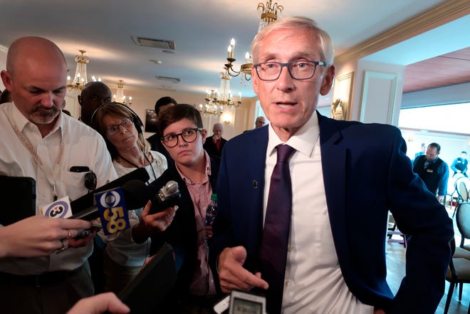 Wisconsin Democratic Gov. Tony Evers said Wednesday that he doesn’t believe Republicans are “bastards” for firing his agriculture secretary, despite using the word when urging state workers not to be deterred by the move.
