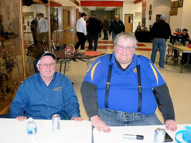 Steve Keil, left, and Tom Nielsen, FFA alumni welcomed visitors.