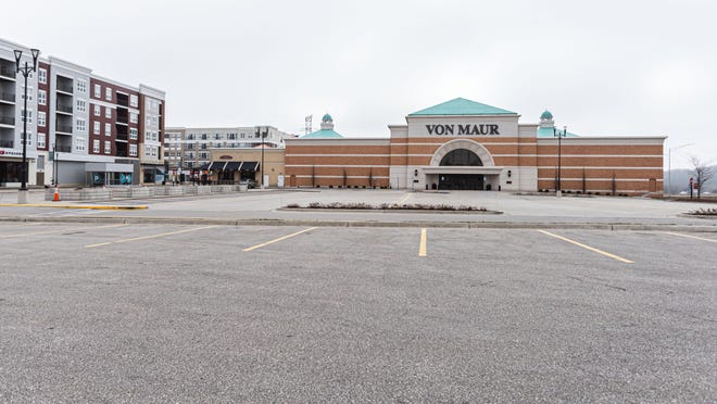 The parking lot at Von Maur in The Corners of Brookfield is deserted on March 25, the first full day after Gov. Tony Evers issued a stay-at-home order to stop the spread of the coronavirus. The order mandated all nonessential businesses around the state to close.