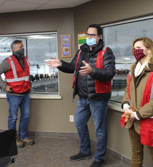 Dave Ross, center, Assistant Administrator for the EPA's Office of Water and fellow staff members toured Rosendale Dairy on Oct. 30, asking how the agency can more effectively meet the needs of farmers.