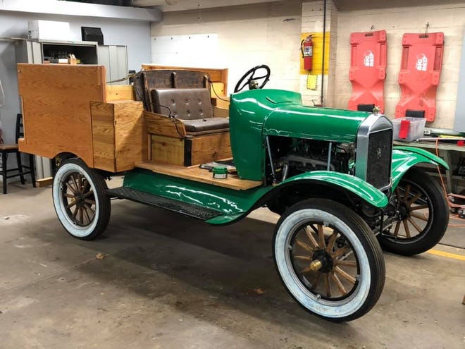 This 1924 Model T Ford farm truch was rebuilt and restored by the Wethersfield FFA. Henry Ford's influence was felt strongly in the farm sector for many years.