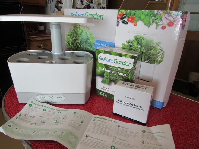 Susan's unpacked AeroGarden that arrived on her front porch courtesy of her son, Russell.