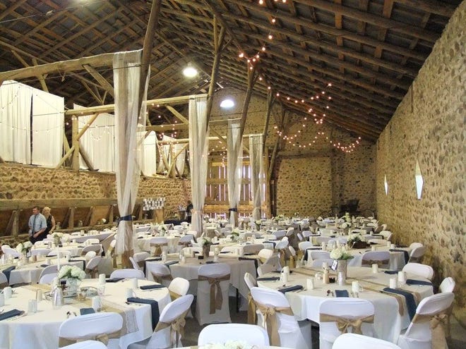 The renovated barn is a popular venue for wedding receiptions.
